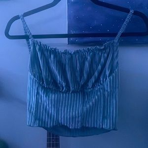 Light blue velvet Crop top